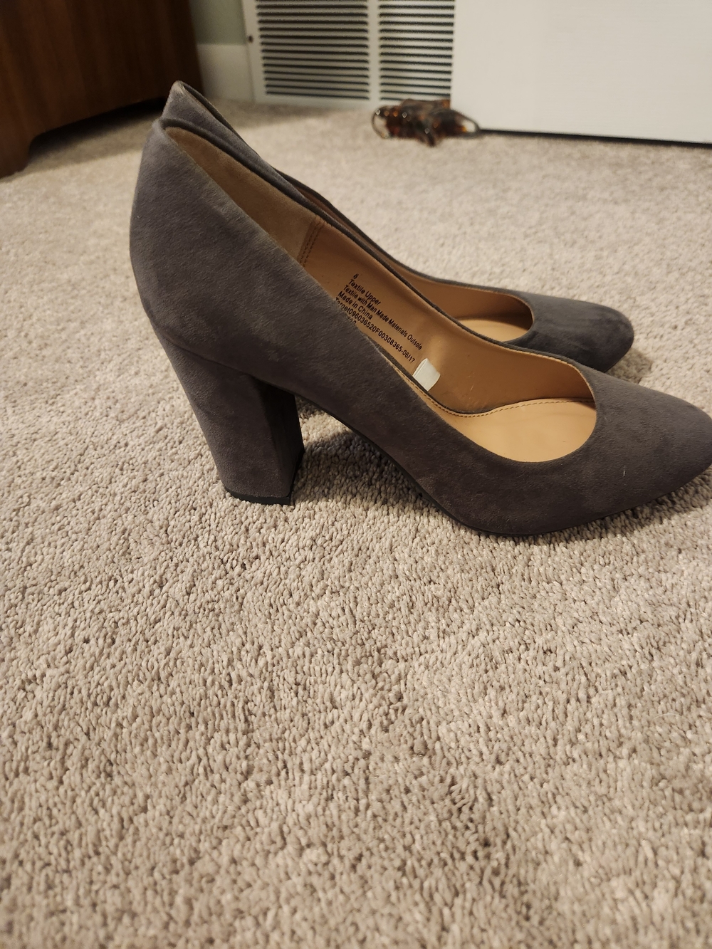 a new day Gray Suede Block Heel Pumps